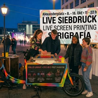Live-Siebdruck · Vorschau von Facebook · Street Art Festival Berlin