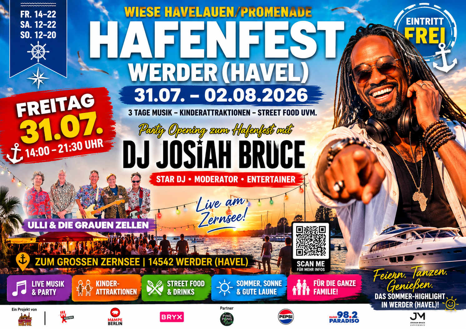Eventflyer · Hafenfest Werder (Havel) · DJ Josiah Bruce